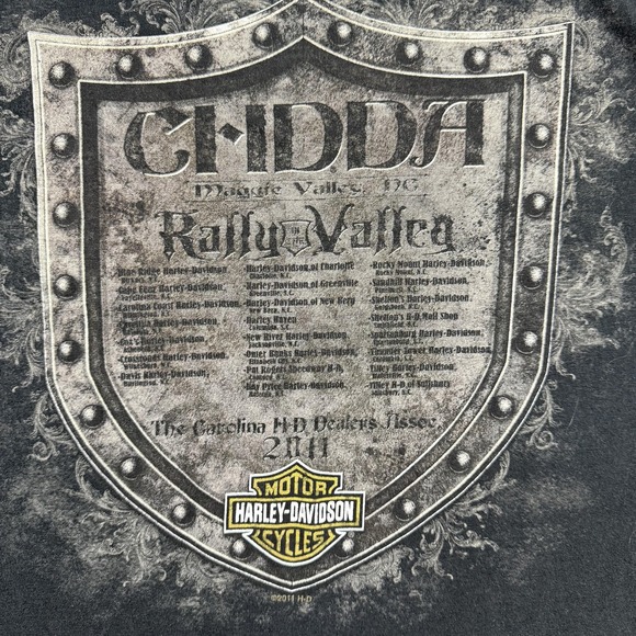 Harley-Davidson Shirt Mens Medium Black Rally In Valley 2011 Long Sleeve Biker - Picture 8 of 9